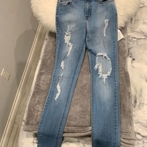 Ripped High Rise Skinny Jeans